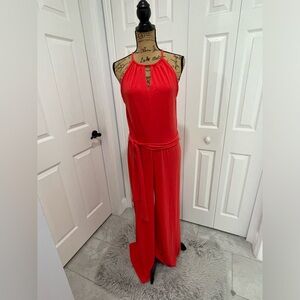 Lauren Ralph Lauren Halter Pantsuit Sz L, Color - Coral
